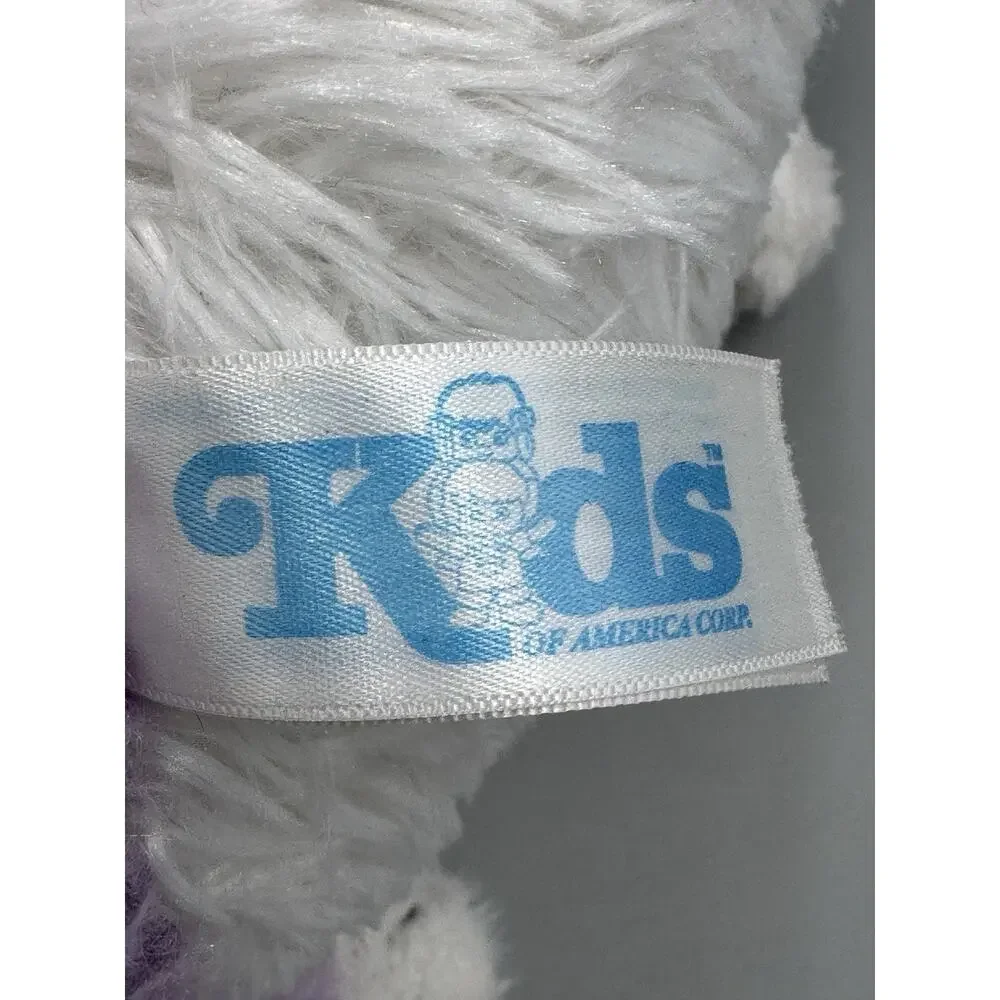Kids Of America Corp Purple White Fluffy Kitty Cat Plush 12” Stuffed Animal 2017